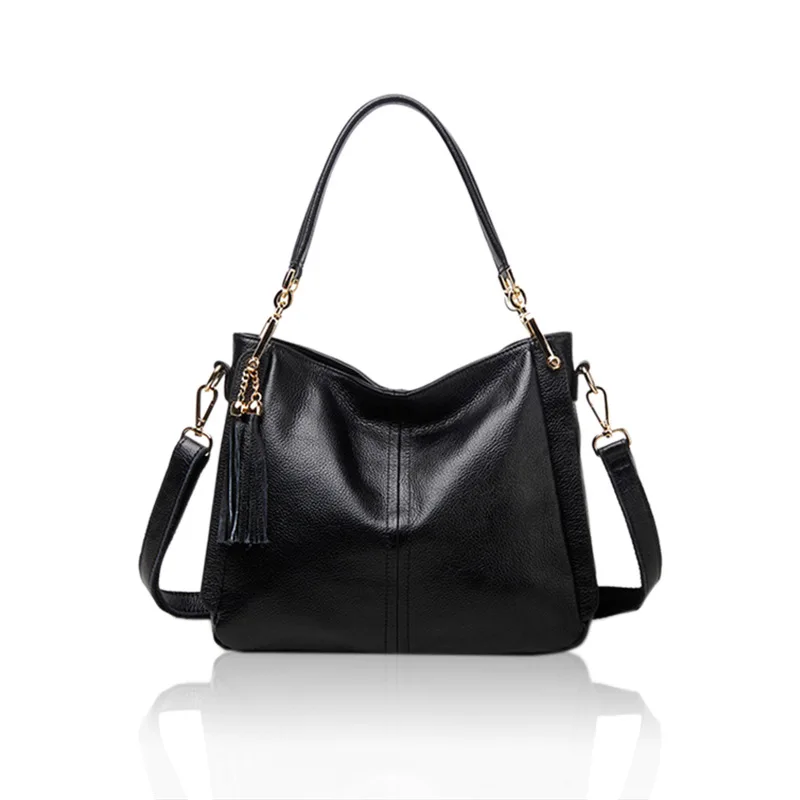 

2021 Fashion New Top Layer Cowhide Shoulder Bag Tassel Simple And Versatile Leather Crossbody Designer Clutch Bag