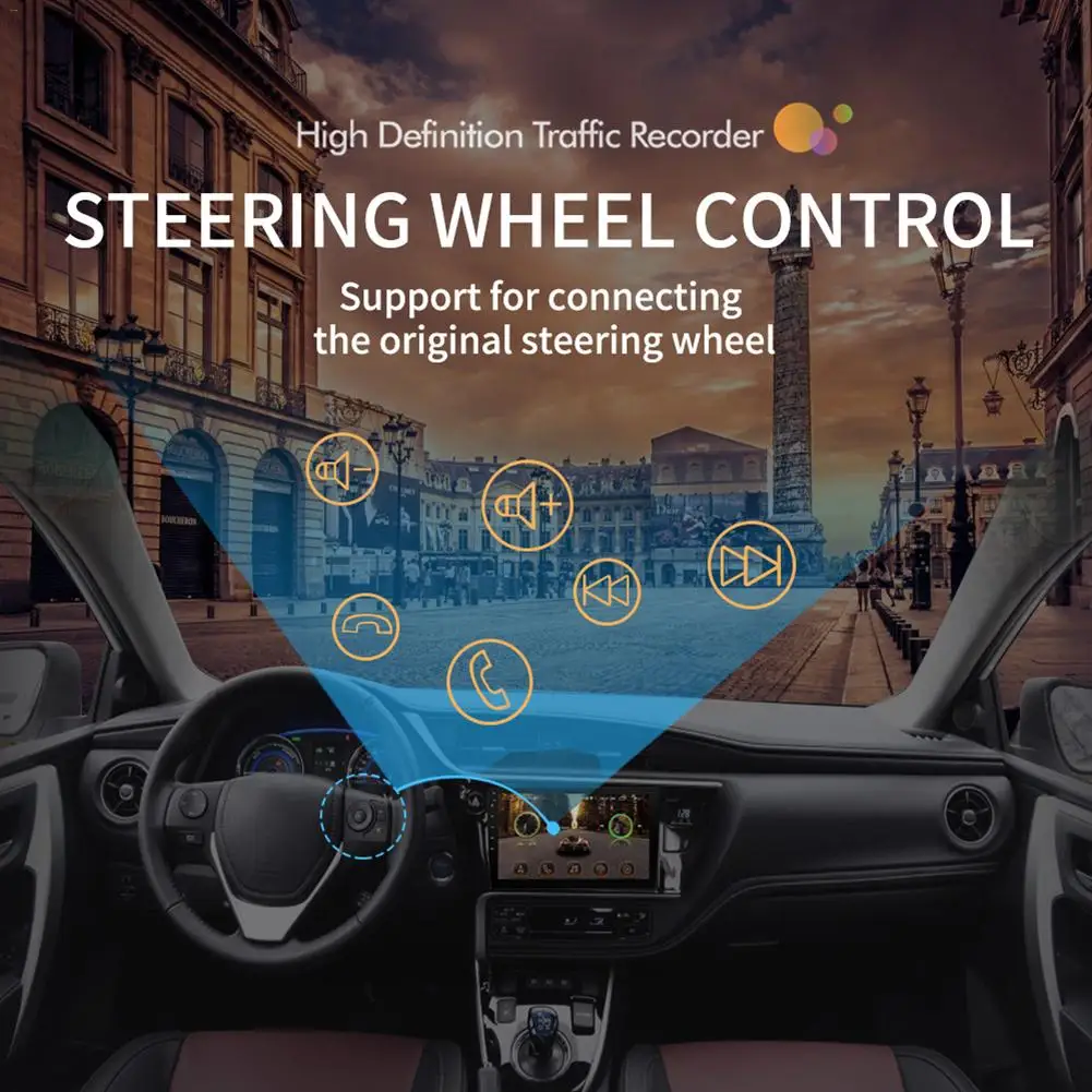 Автомагнитола 9/10. 1 дюймов Android 8,1 16G памяти HD сенсорный экран Bluetooth gps навигация wifi доступ в Интернет радио