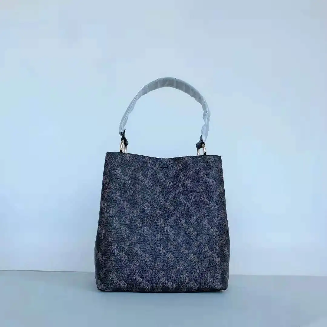

Famous brand designer 2021 new fashion high-end luxury leather handbag shoulder bag messenger bag Ole bucket bag carriage print