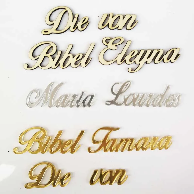 36 шт. Персонализированные Акриловые Золотые Зеркальные таблички с лазерной