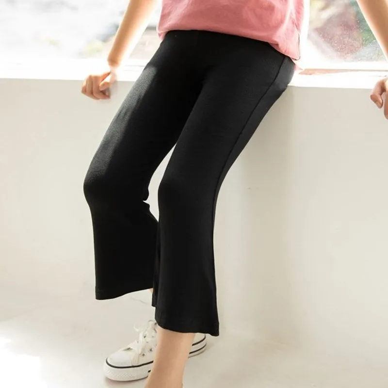 Las ni&ntilde;as pantalones de primavera y oto&ntilde;o de moda de las ni&ntilde;as pantalones de campana inferior de las ni&ntilde;as delgada ni&ntilde;os mallas pantalones ajustados-1