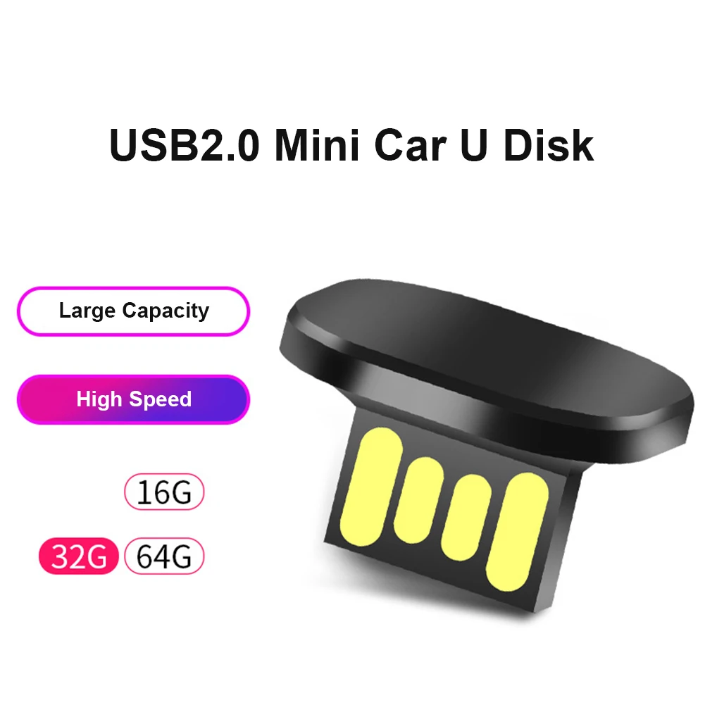 Компактный автомобильный u-диск флеш-накопитель USB 2 0 водонепроницаемый короткий