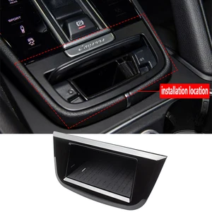for porsche cayenne 15 19 car styling interior accessories car wireless charger phone fast charging console box holder free global shipping
