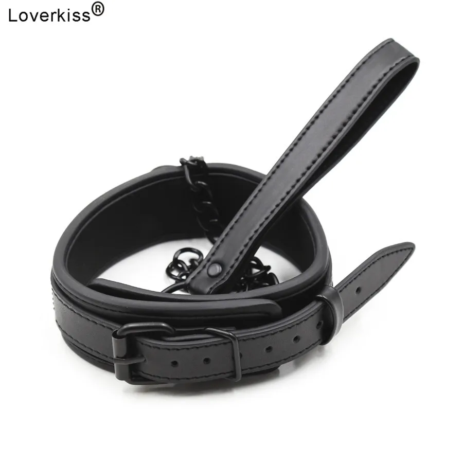 Ошейник из искусственной кожи для БДСМ бондажа ошейник взрослых секс игрушки