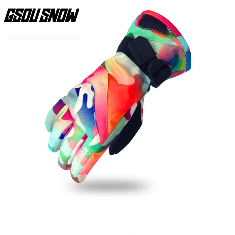

GSOU SNOW Kids Boys Girls Winter Snowboard Gloves Warm Waterproof Wind Resistant Skiing Snowboarding Gloves Hands Protection