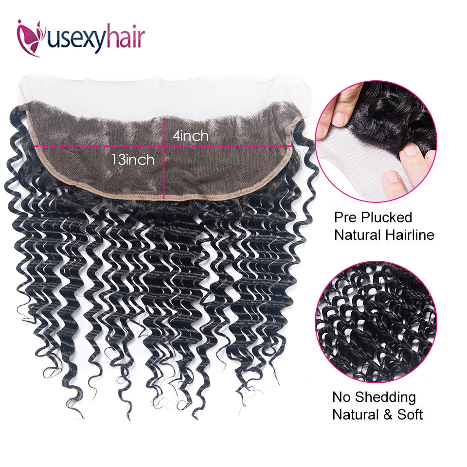 Индийские глубокие волнистые кружевные фронтальные волосы с детскими волосами