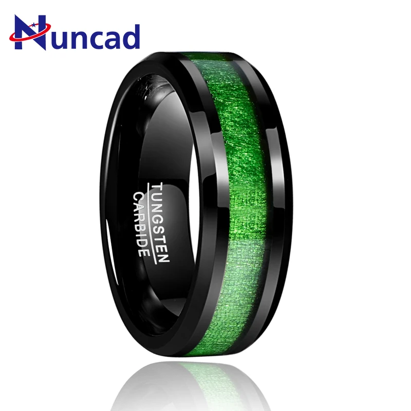 

Новые свадебные украшения, Классические гальванические винтажные мужские кольца, инкрустированные кленовым черным вольфрамовым стальным ...