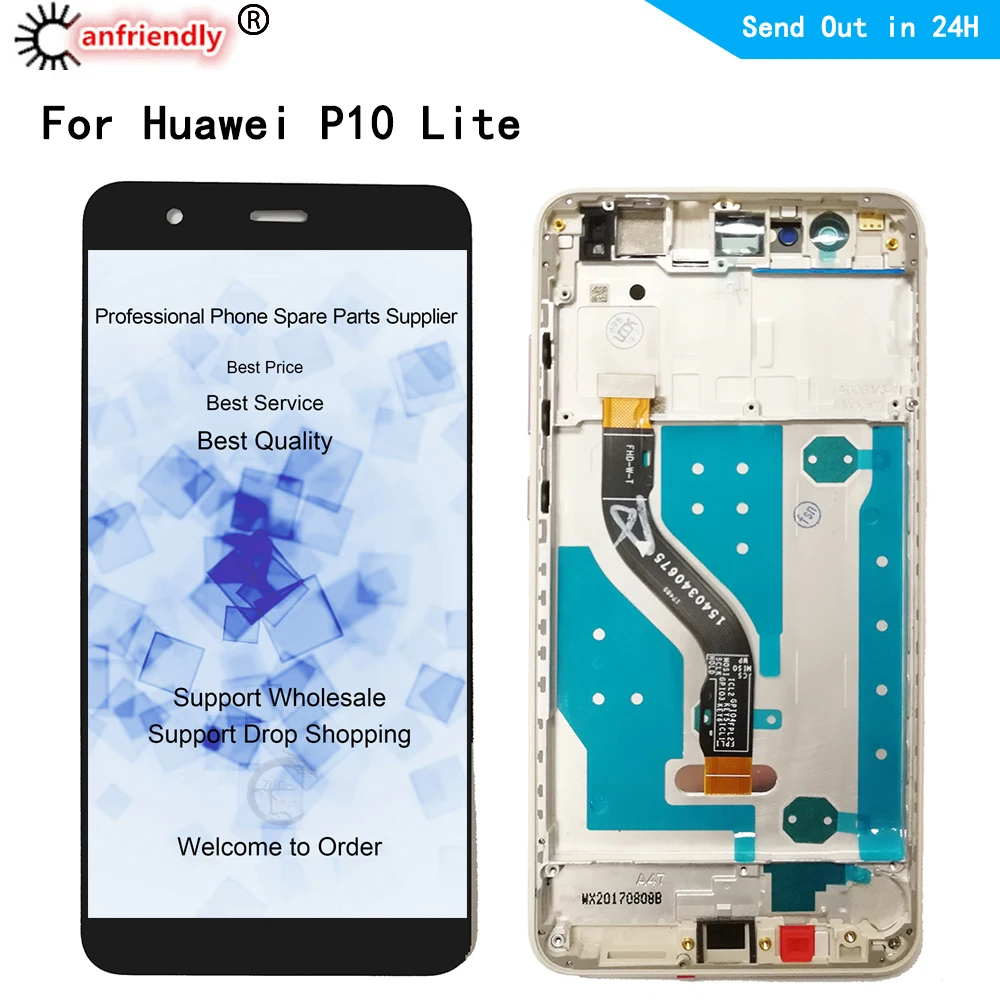 Pantalla LCD para Huawei P10 Lite, montaje de digitalizador de repuesto con pantalla t&aacute;ctil, para Huawei P10 lite era L03T LX1 LX1A LX2 LX2J LX3-0