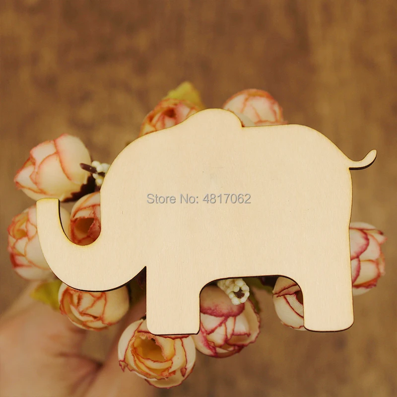 Деревянные фигурные Резы в виде слона дикой природы несколько размеров лазерная