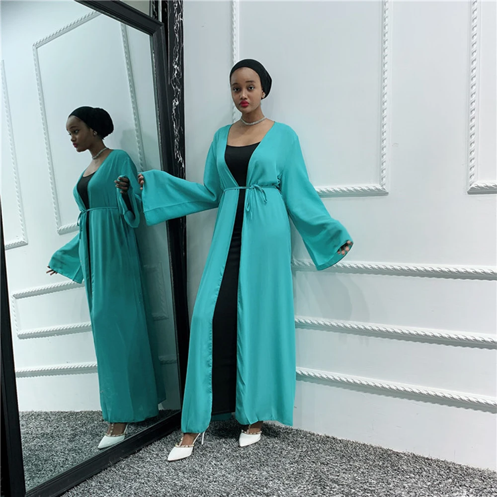 Женское простое кимоно абайя хиджаб мусульманское платье Саудовская Аравия Турецкая ислам одежда