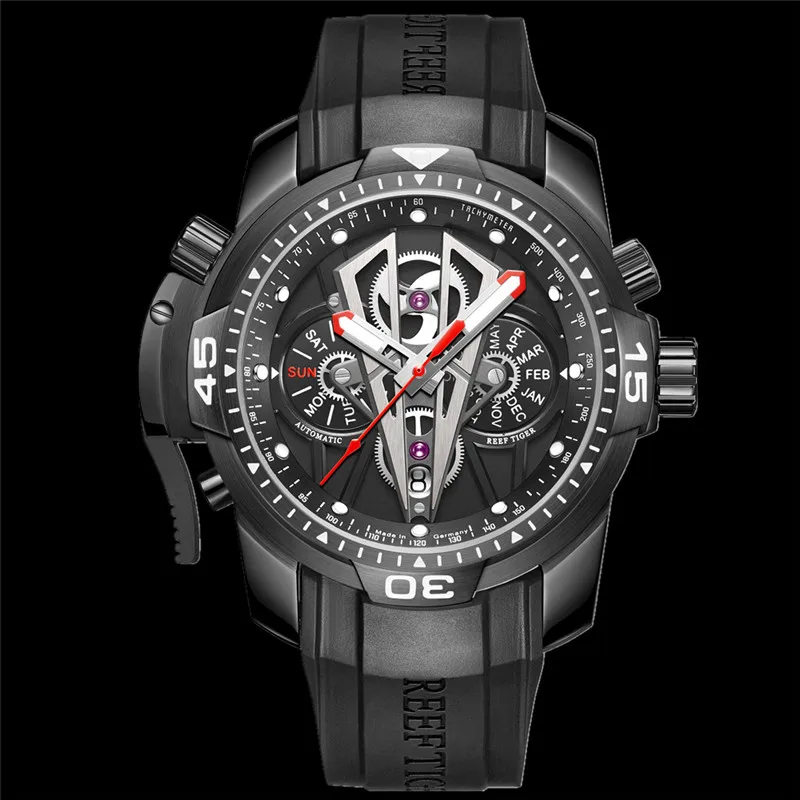 Риф Тигр Известный человек спортивные мужские часы вечный календарь