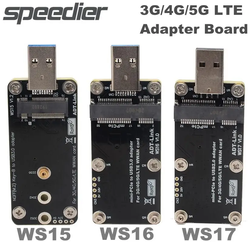Новейшая плата адаптера M.2 Key B для USB 3042/3052 4G/5G LTE 2,0 WWAN, карта большой Volatge USB/на Mini-PCIe, переходная карта с двумя SIM-картами Новейшая плата адаптера M.2 Key B для USB 3042/3052 4G/5G LTE 2,0 WWAN, карта большой Volatge USB/на Mini-PCIe, переходная карта с двумя SIM-картами