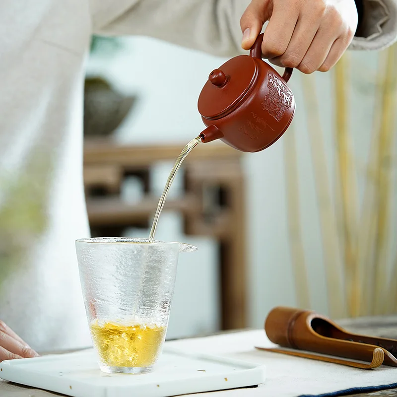 

Yixing purple clay teapot famous hand engraved Dahongpao Hanwa teapot online shop