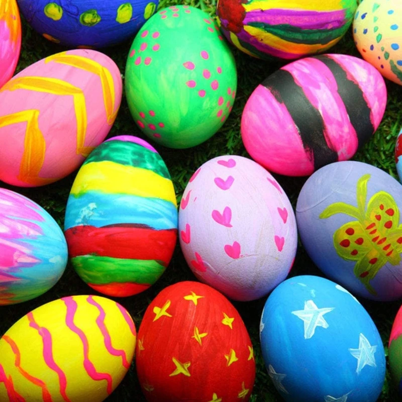 

Wooden Eggs for Crafts and Easter Decorations - Great for Easter Basket or Home Decor - Unpainted Wooden Eggs Set Perfect - 28GF