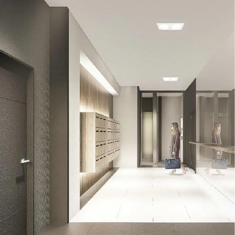 Двойной светодиодный потолочный светильник 10 Вт 14 18 квадратная утопленная лампа