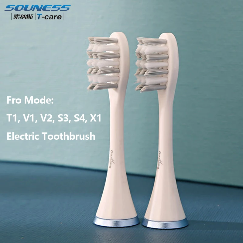 

SOUNESS Replacement Toothbrush Head for T1 / V1 / V2 / S3 / S4 / X1 Electric Toothbrush Cleaning Care Brush Heads Buy 2pcs Get 1