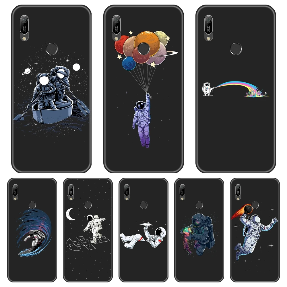 Чехол для Huawei Y5 Y6 Y7 2019 силиконовый мягкий чехол накладка с космосом астронавтом