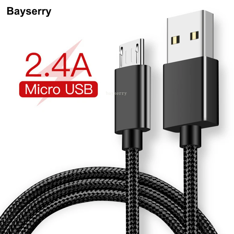 Bayserry Micro USB кабель 2.4A Быстрая зарядка для передачи данных Samsung S7 Huawei Xiaomi HTC телефон