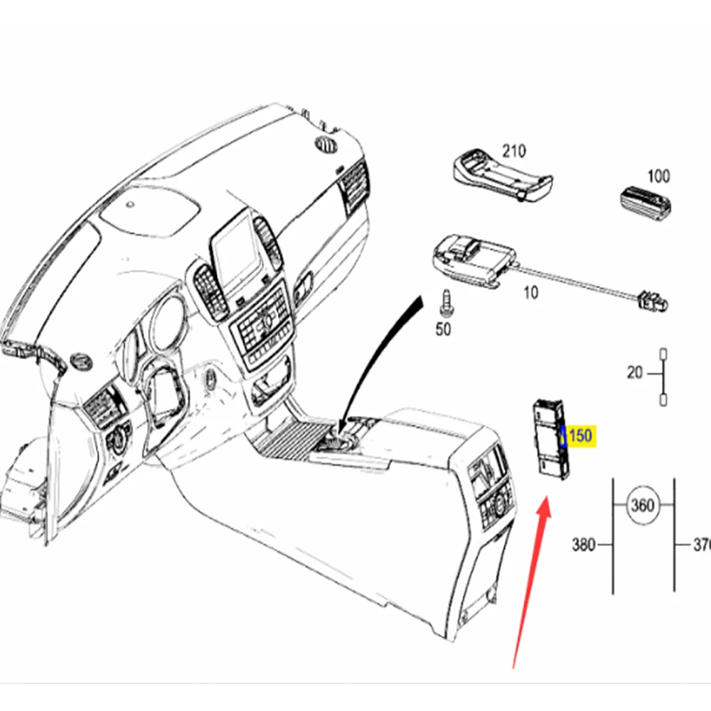 USB-розетки для приборной панели A1728202100 Mercedes-Benz CLS класс GLA CLA электронный ключ