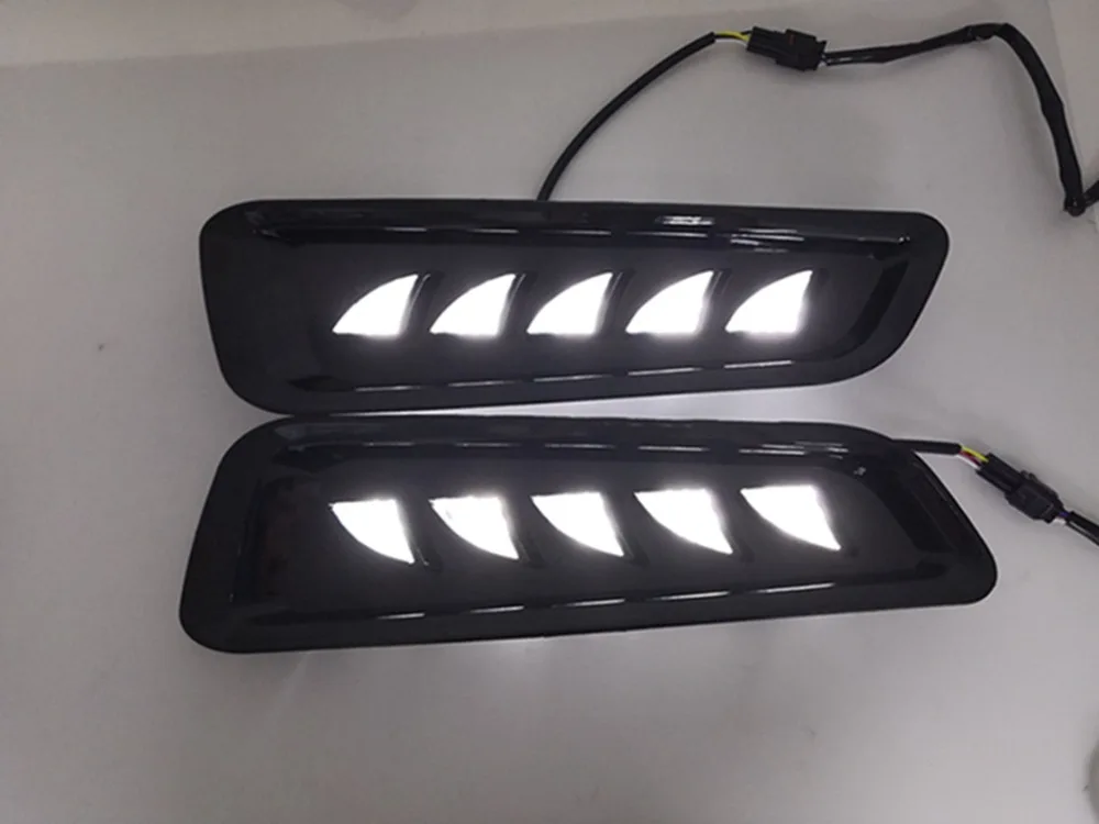 2 шт. DRL светодиодный дневные ходовые огни Противотуманные фары для Ford Raptor SVT F150 с сигналом поворота желтый стиль реле