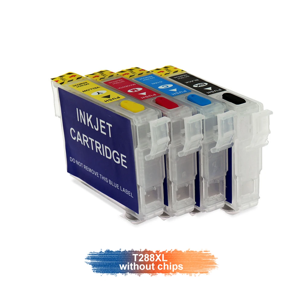 Чернильный картридж T288 288XL T2881-T2884 без чипа для Epson XP-434 XP-430 XP-330 XP-340 XP-446 XP-440 |