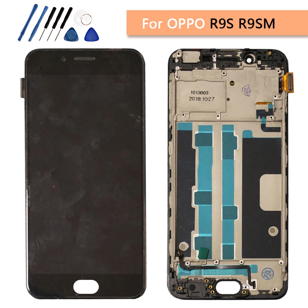 100% Протестировано для 5 &quotOppo R9S ЖК экран дисплей + сенсорная панель дигитайзер Oppo