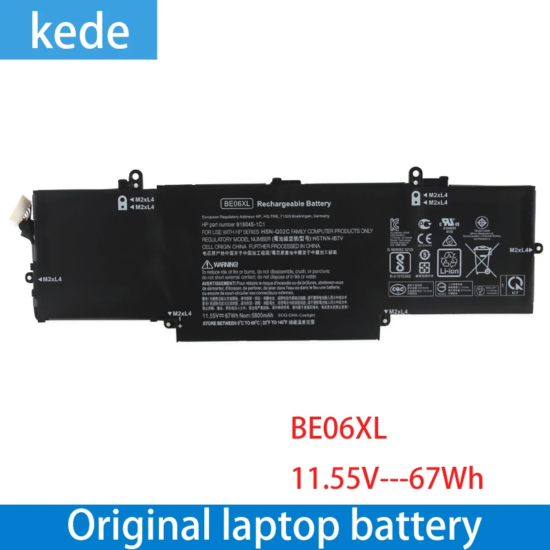 Оригинальный аккумулятор Kede BE06XL для ноутбука HP Elitebook Folio 1040 G4 918045-1C1 918180-855 HSTNN-DB7Y 67Wh