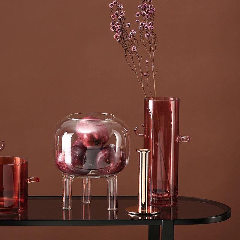 

Nordic Creative Glass Vase Decoration Home Decor Modern Luxury Transparent Large Vase Living Room Decoration Household Gift Idea