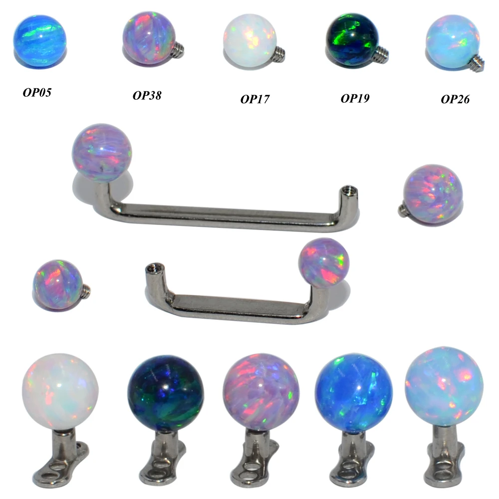 Г23 титановые шарики с внутренней резьбой из хирургической стали опаловые