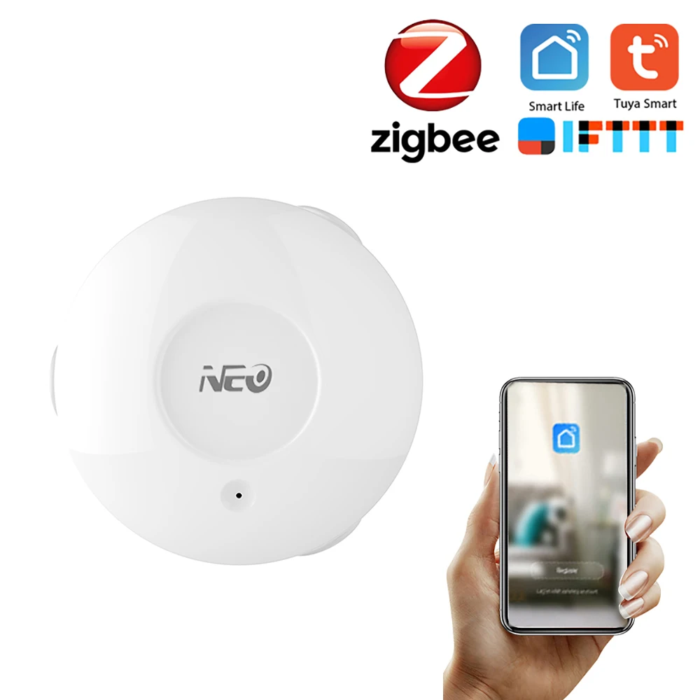 

Датчик утечки воды NEO Tuya ZigBee для умного дома, беспроводное устройство с оповещением об обнаружении перелива воды