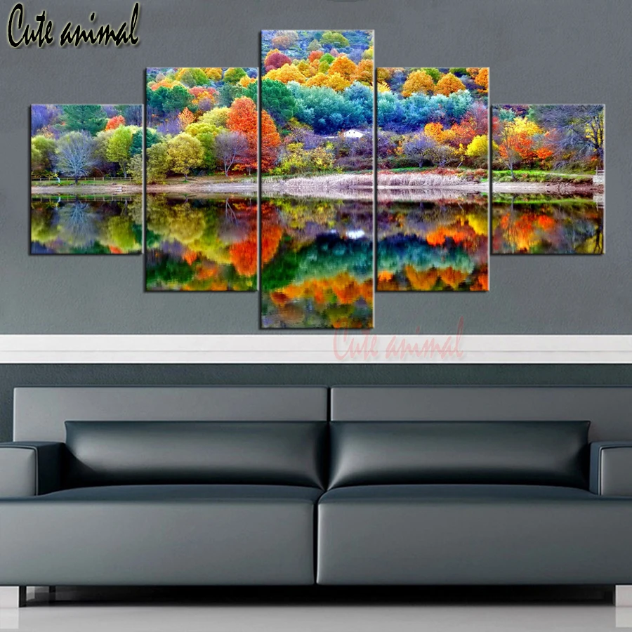 

5d полноразмерная квадратная/круглая алмазная живопись 3D «сделай сам», Осенний пейзаж, алмазная вышивка крестиком, домашний декор, мозаика в...