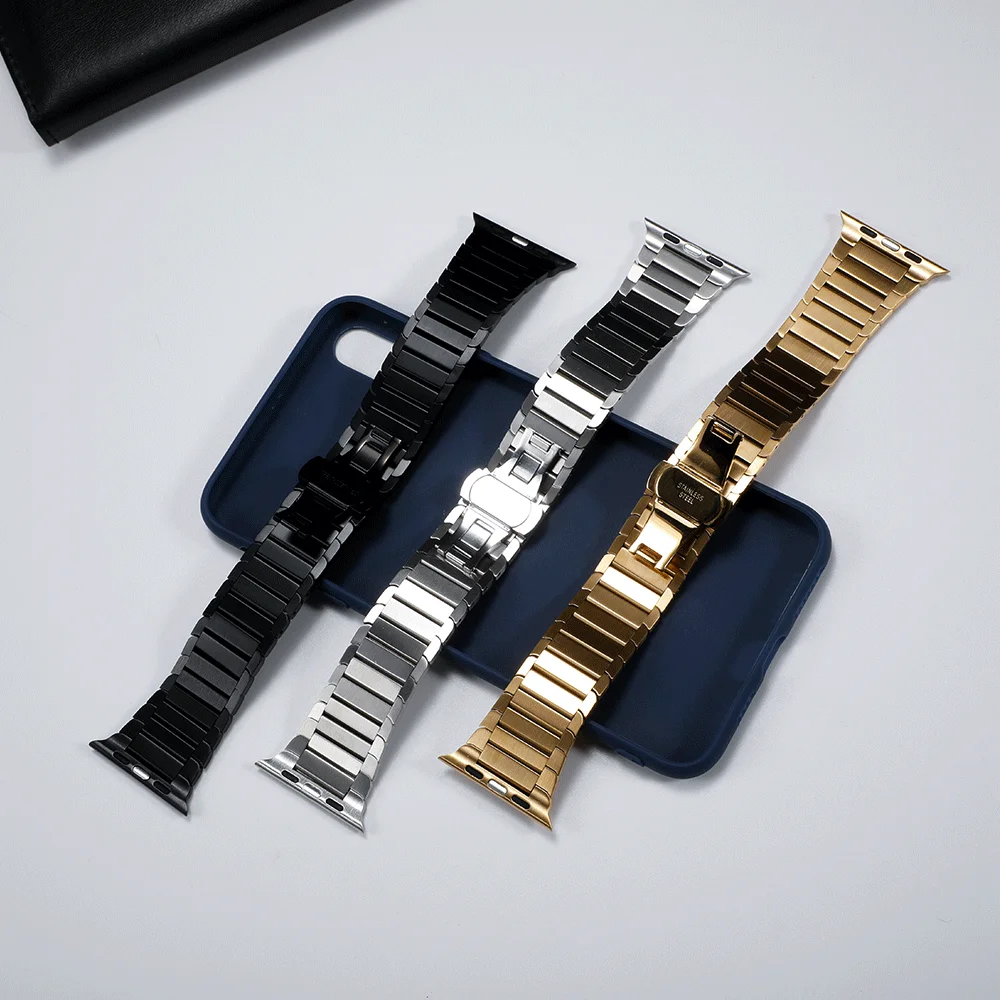 Браслет для Apple watch 42 мм/38 мм iWatch 4 5 ремешок 44 мм/40 мм ремешок для часов из нержавеющей стали для Apple watch 5 4 3 2 1