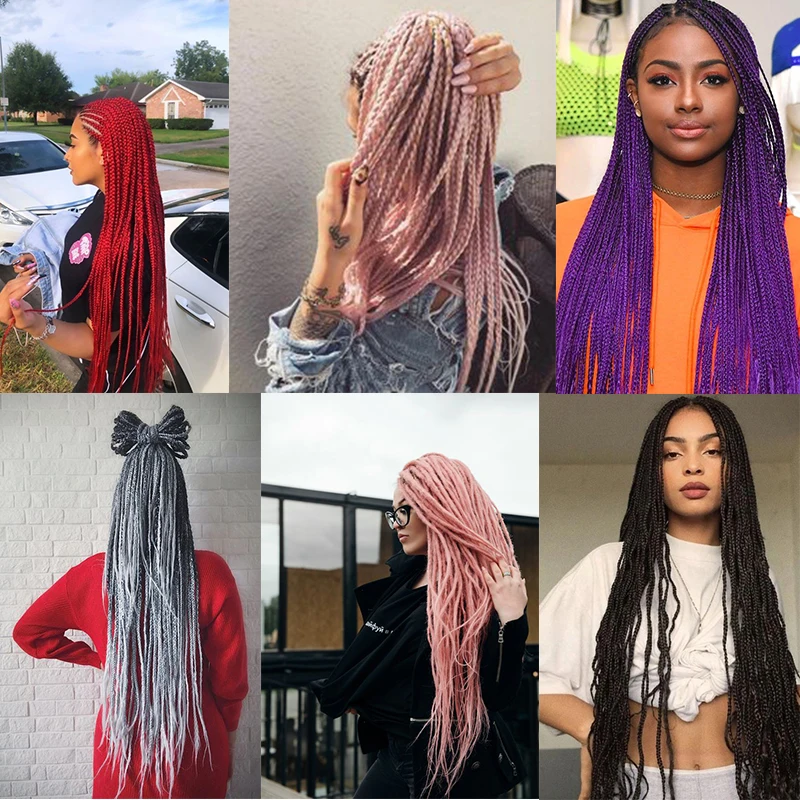 

DIANQI Long Synthetic Hair Braids Black Braiding Box Braid Hair 40 Inch Braiding Hair Extension for Woman