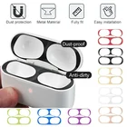 Металлическая наклейка с защитой от пыли для Airpods 2 1 Air Pods 3, наклейка на чехол для наушников с защитой от царапин для Apple Airpods Pro, защита кожи