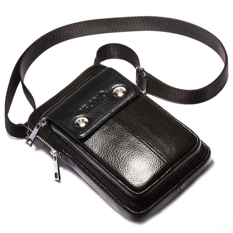 YIANG брендовая мужская многофункциональная сумка на ремне из натуральной кожи