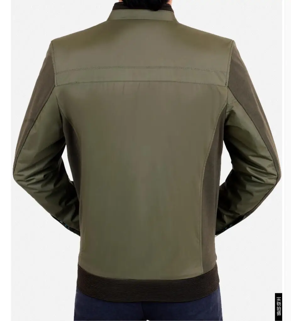 

2021 New M-3xl Spring And Autumn Middle-aged Thin Men's Business Casual Slim Jacket Daddy Stand Collar Coat Male Clothing
