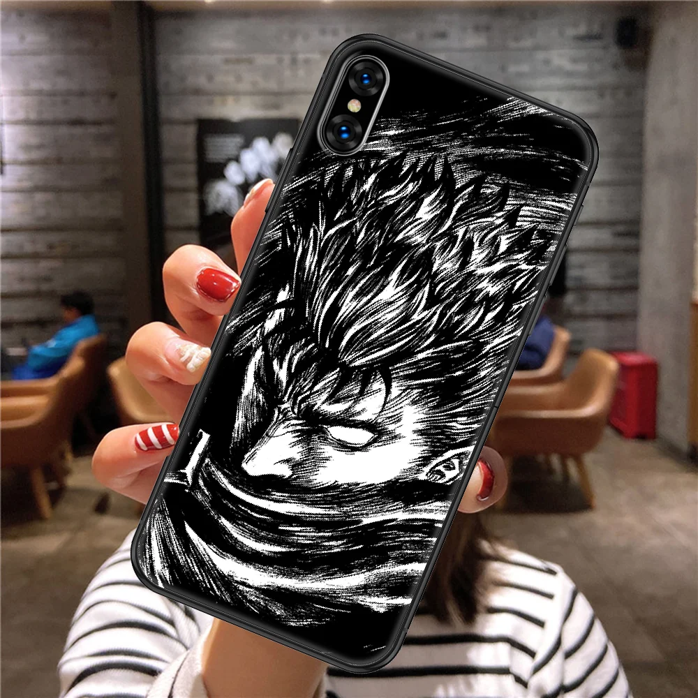 Чехол для телефона с рисунком аниме берзер iphone 5 5s se 2 6 6s 7 8 12 mini plus X XS XR 11 PRO MAX черный