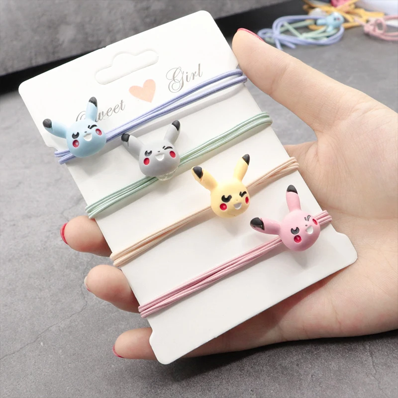 Детский обруч для волос Pikachu 2 шт./лот милый с высокой эластичной резинкой без