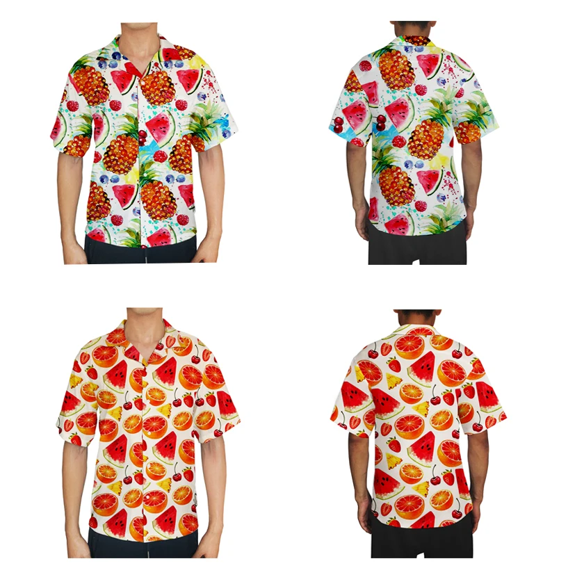 Мужская классическая Повседневная винтажная рубашка с коротким рукавом 3D