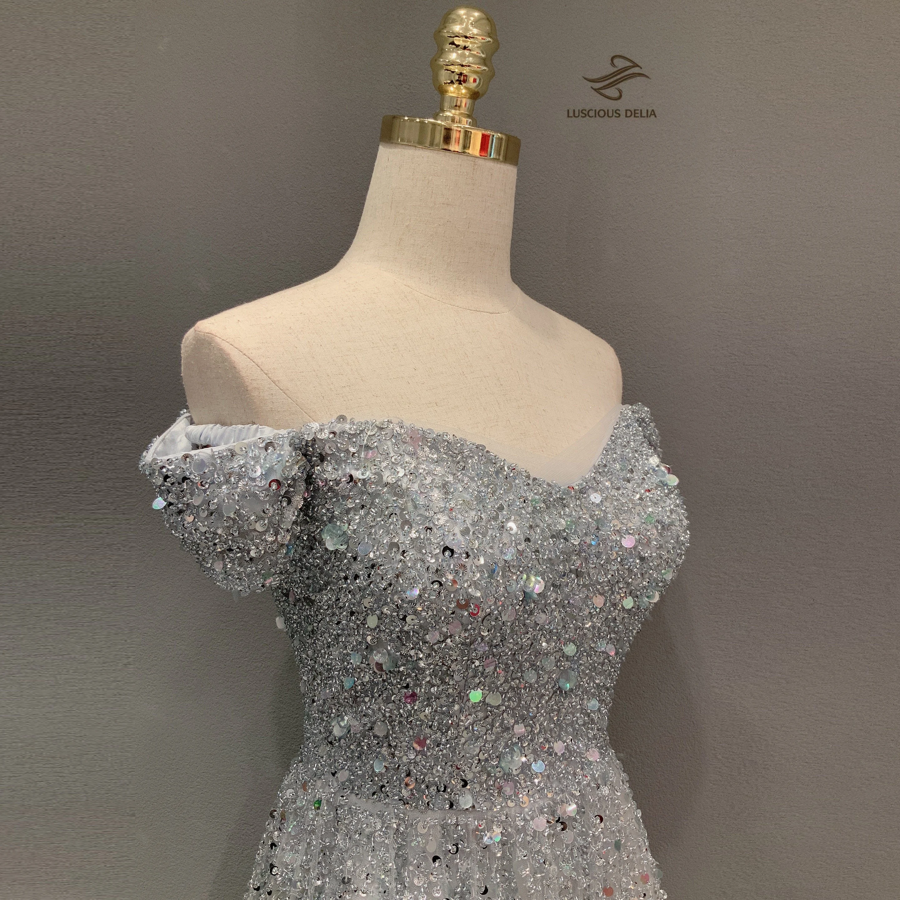 

Rhinestones 2020 Evening Dresses High Neck Dubai Mermaid Gown For Women Party luscious delia