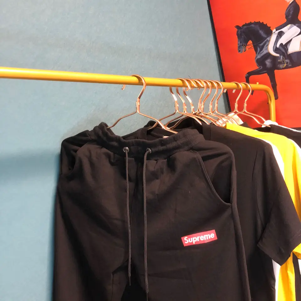 

2021 new Supreme trend solid color pants men's sports feet spring thin casual pants superme