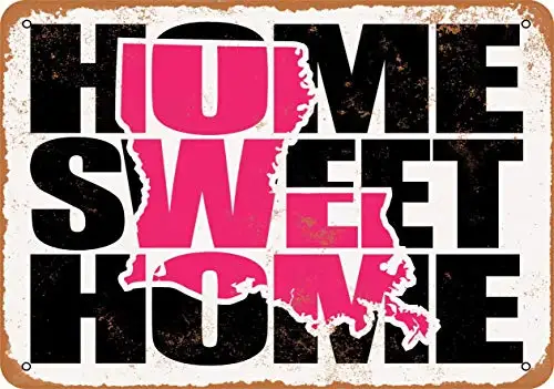 

Металлический знак-домашний милый дом Луизиана розовый-винтажный Настенный декор для кафе пивной бара декоративные поделки