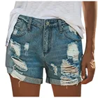 2021 Новый размера плюс повседневные Летний Лидер продаж женские джинсовые шорты, джинсы с высокой талией с меховой подкладкой; Нога дверных проемов пикантные Короткие джинсы # YL5