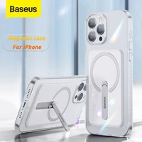 baseus magnetic phone case for iphone 13 pro max case transparent bracket case phone covers for iphone 13 pro magnet back cover
