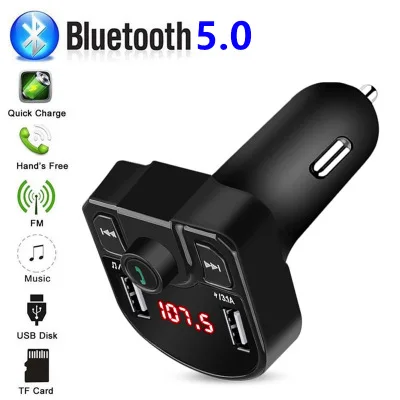 FM передатчик автомобильный Bluetooth комплект двойной USB Автомобильное зарядное