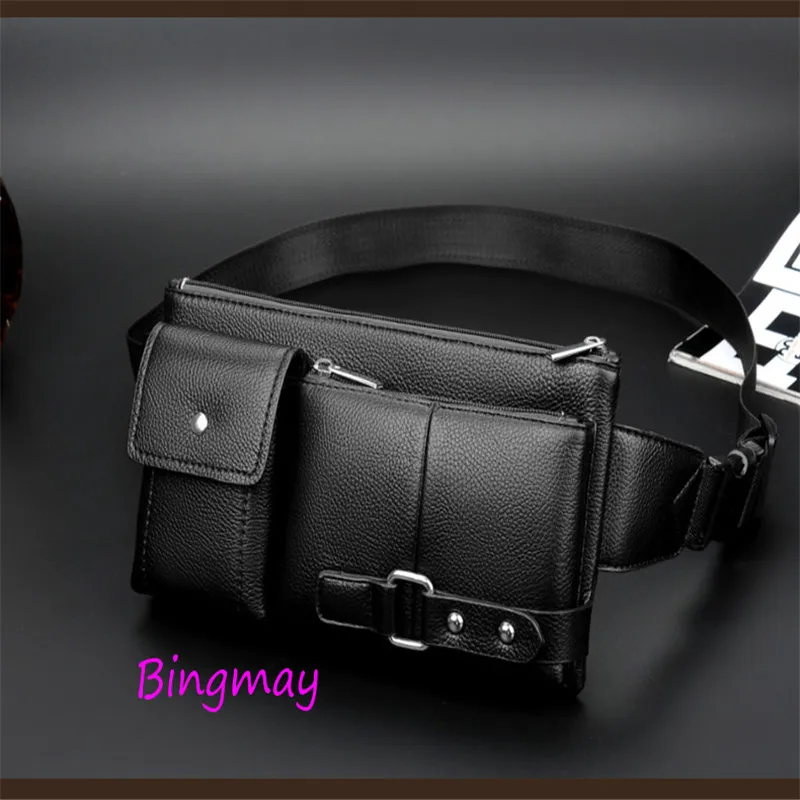 Мужские коричневые кожаные нагрудные сумки поясная сумка для мальчиков