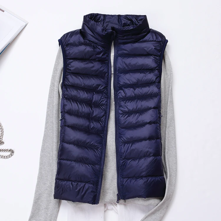 Light Womens Vest Ultra Jacket Waistcoat Women Autumn Sleeveless Female 20% Duck Down Chalecos Para Mujer KJ1022 | Женская одежда