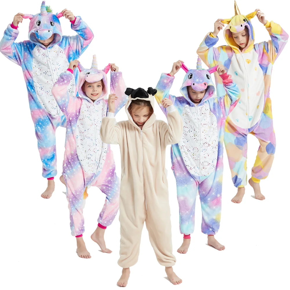 Детская Пижама кигуруми в виде единорога панды|Комбинезоны-пижамы| |