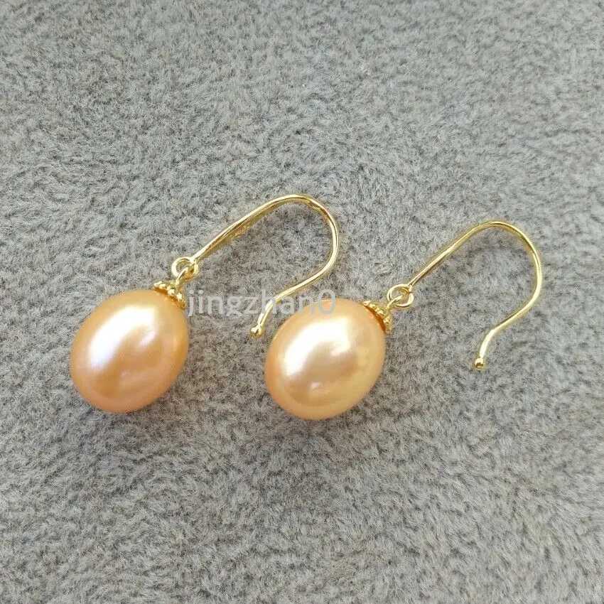 Красивые розовые серьги-подвески с натуральным жемчугом Akoya 11-13 мм | Украшения и