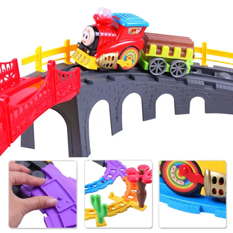 Детский новый Электрический поезд железные дороги игрушки для детей DIY трек RC